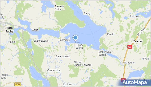 mapa Sikory Juskie, Sikory Juskie na mapie Targeo